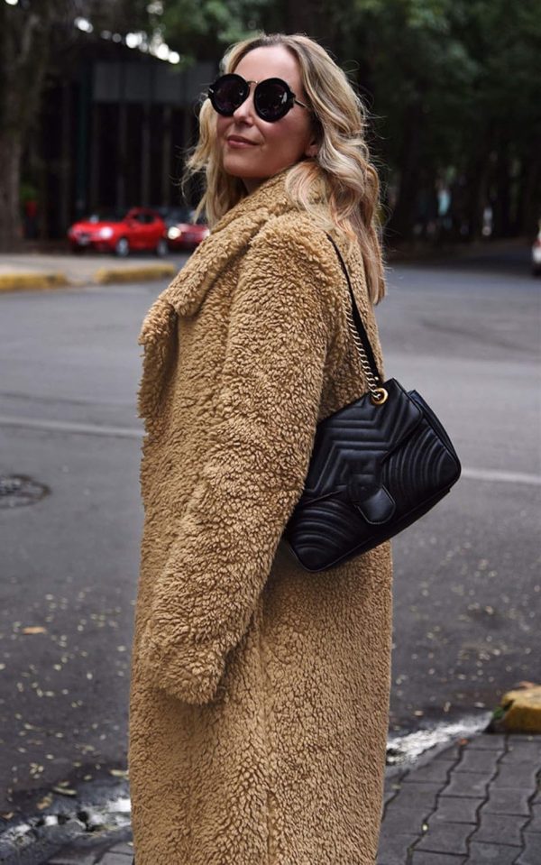 Angashion Women's Fuzzy Fleece Lapel Open Front Long Cardigan Coat Faux Fur Warm Winter Outwear Jackets - Image 3
