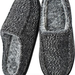 Men's Slip-on Slippers, Memory Foam Padded House Moccasins, Non-Slip Sole Indoor/Outdoor, Soft Plush Lining, Cozy Gifts, Sizes 8-15