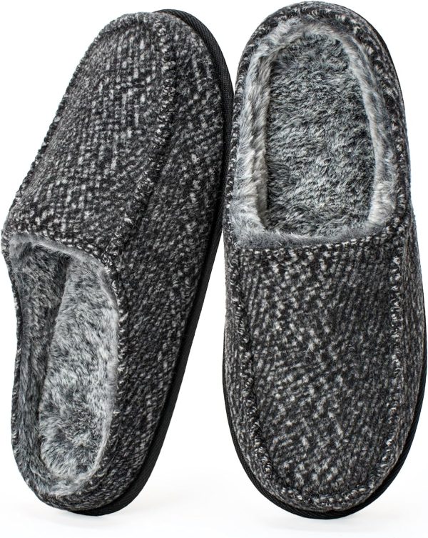 Men's Slip-on Slippers, Memory Foam Padded House Moccasins, Non-Slip Sole Indoor/Outdoor, Soft Plush Lining, Cozy Gifts, Sizes 8-15