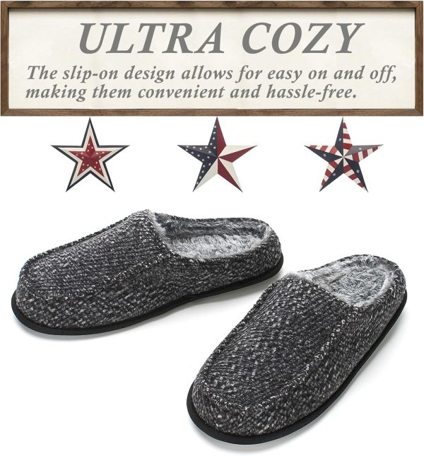 Men's Slip-on Slippers, Memory Foam Padded House Moccasins, Non-Slip Sole Indoor/Outdoor, Soft Plush Lining, Cozy Gifts, Sizes 8-15 - Image 4