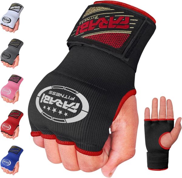 Farabi Sports Gel Padded Inner Gloves Elastic Boxing Hand Wraps for Men & Women Boxing Wraps with Quick 80cm Long Wrist Straps, for MMA, Muay Thai, Kickboxing, Punching and Martial Arts
