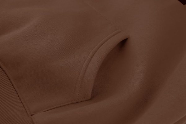 Lauweion Women Solid Basic Fleece Letter Loose Hoodie Sweatshirt Long Sleeve Kangaroo Pocket Drop Shoulder Pullovers Top - Image 3