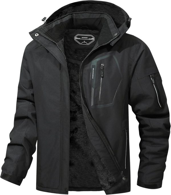 UTWGN Men's Ski Jacket Winter Warm Snow Coat Waterproof Windbreaker Hooded Work Outerwear Snowboarding Jackets