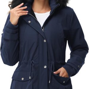 ROYAL MATRIX Women's Parka Coat Winter Warm Parka Jacket Fleece Lined Parka Coat Long Winter Coat with Hood