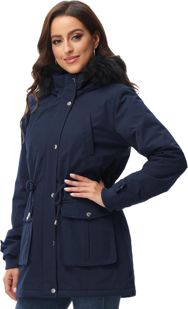 ROYAL MATRIX Women's Parka Coat Winter Warm Parka Jacket Fleece Lined Parka Coat Long Winter Coat with Hood - Image 2