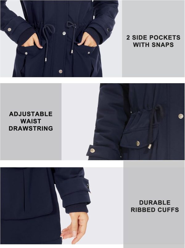 ROYAL MATRIX Women's Parka Coat Winter Warm Parka Jacket Fleece Lined Parka Coat Long Winter Coat with Hood - Image 6