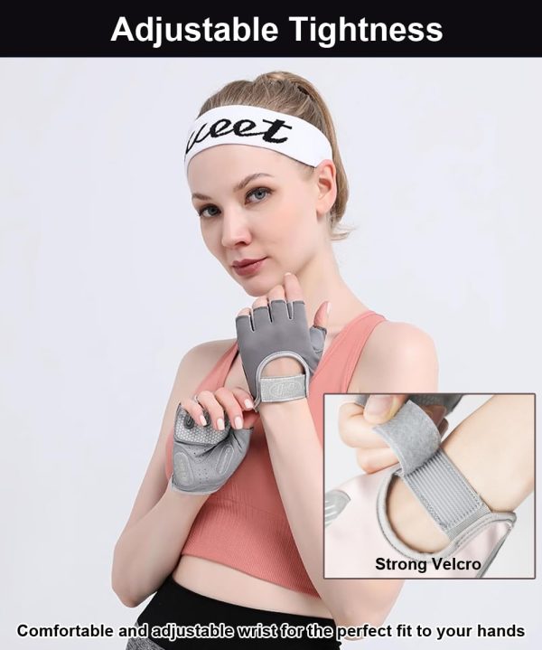 Workout Gloves for Women & Men, Anti-Slip Fingerless Gloves for Weightlifting, Mens Workout Gloves Gym Gloves Fitness Gloves - Image 3